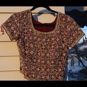 Beautiful hand beaded full back and front Indian Pakistani wedding outfit